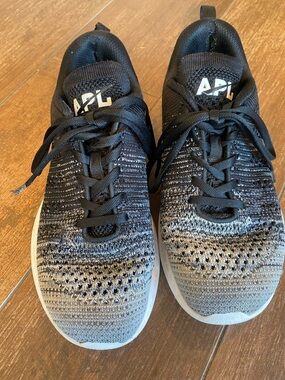 APL TechLoom Knit Sneakers in Black and Gray Gradient